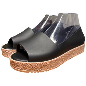 Melissa Puzzle Women 39/US 8 Peep Toe Platform Shoe Black Pink Soles Sustainable